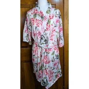 Show Me Your Mumu Robe Womens One Size Pink Floral Belted Kimono Lounge(732)